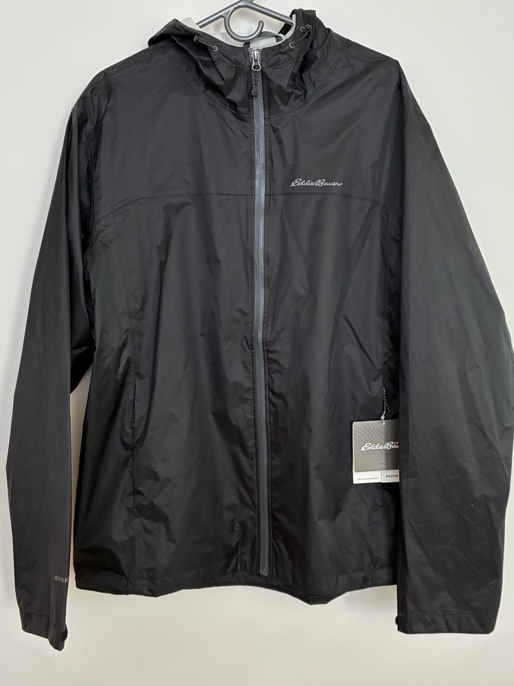 NWT - Eddie Bauer Black Lightweight Hooded Jacket